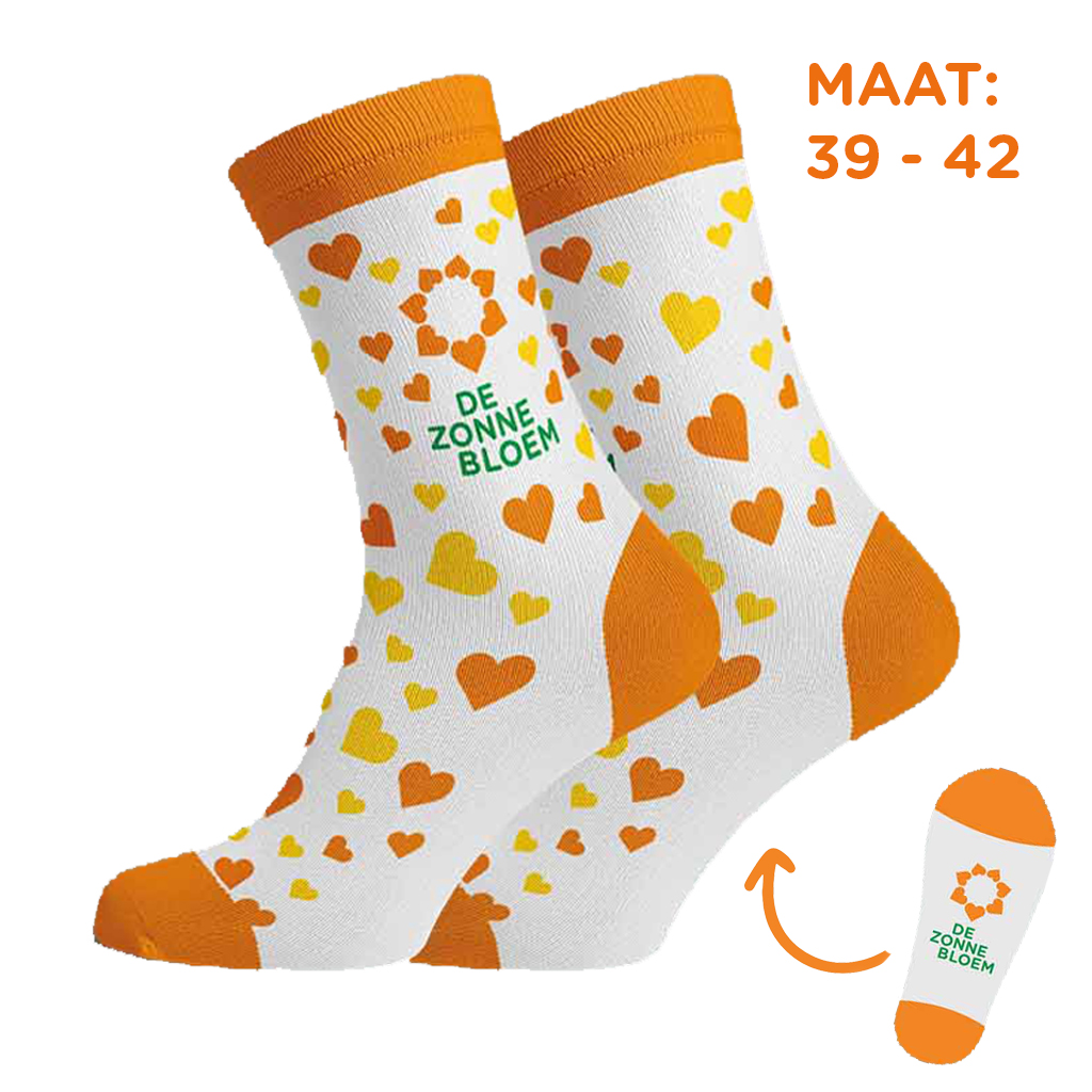 ZB0143 - Zonnebloem sokken <br> Maat 39 - 42