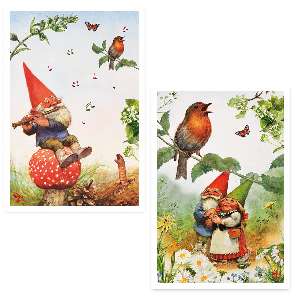 ZB0184 - Wenskaarten Gezellig voorjaar met de Kabouter van Rien Poortvliet